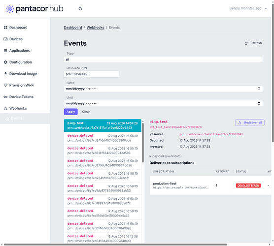 Events explorer