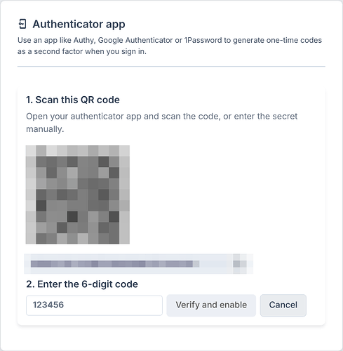 Authenticator app enrollment
